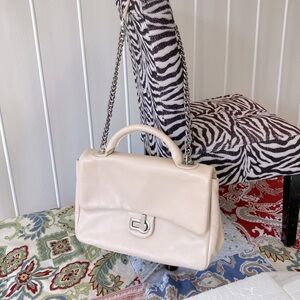 Charles Jourdan cream shoulder bag/purse